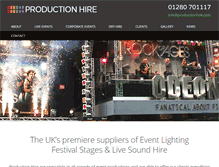 Tablet Screenshot of productionhire.com